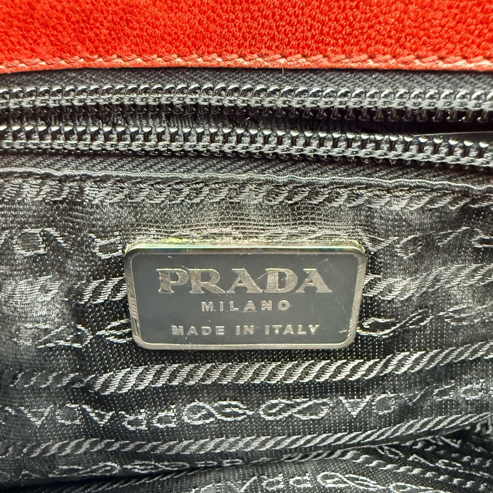 VINTAGE Prada Madras Bachel Leather Flap Bag - Porpora Red Tortoise - Picture 14 of 15